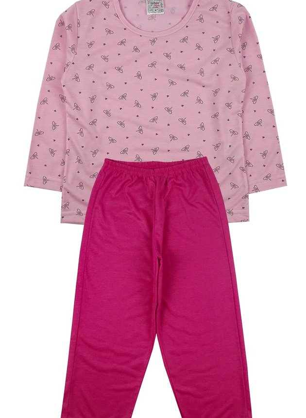 pijama luamix infantil 6535 rosa
